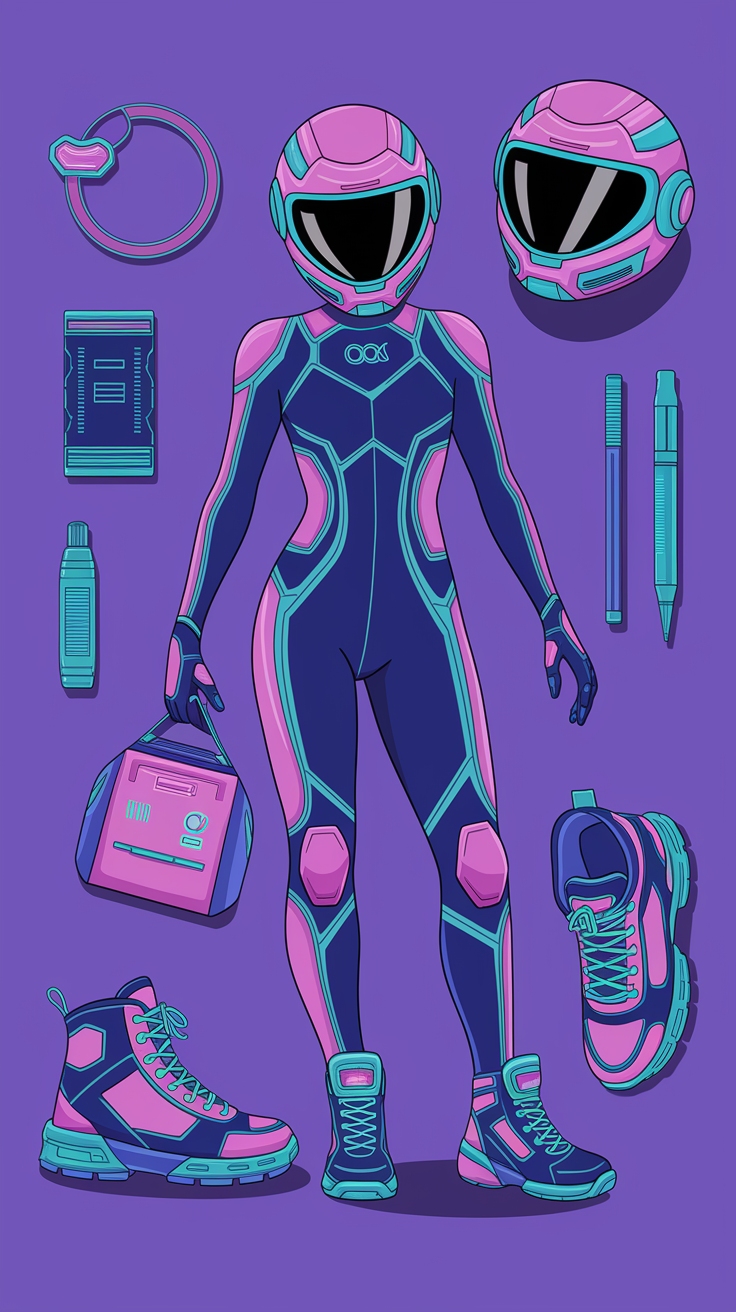 Tech Meets Art in Futuristic Fashion Drawing outfit idea