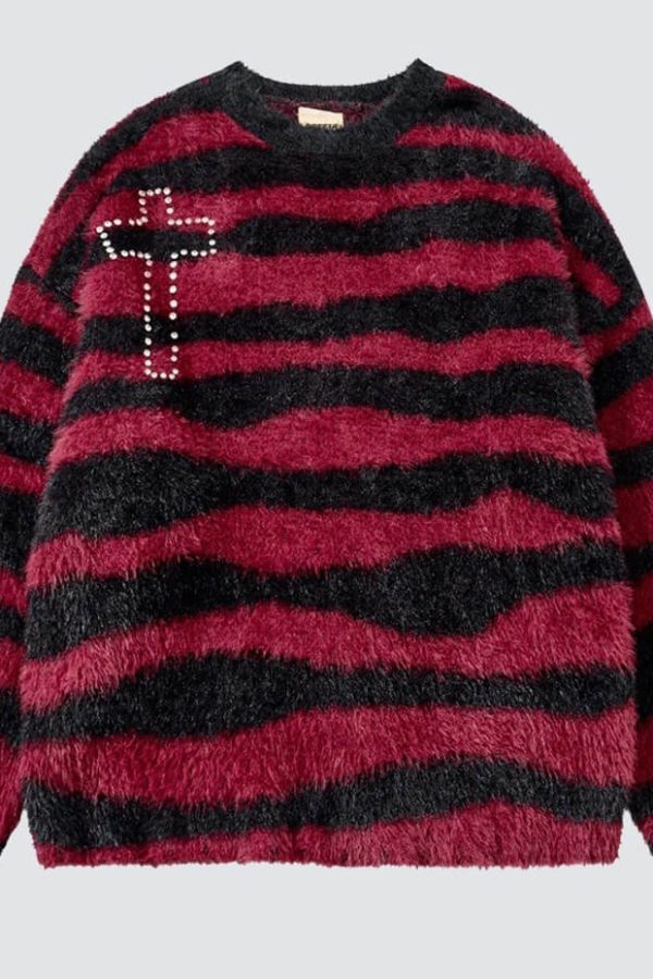 Fuzzy Cross Sweater