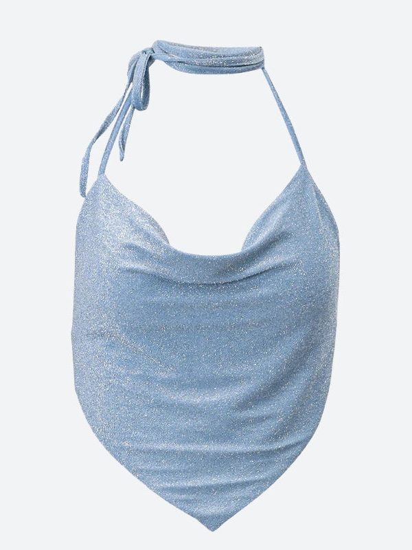 Glitter Backless Crop Top