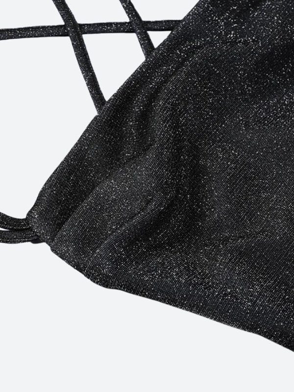 Glitter Backless Mini Dress