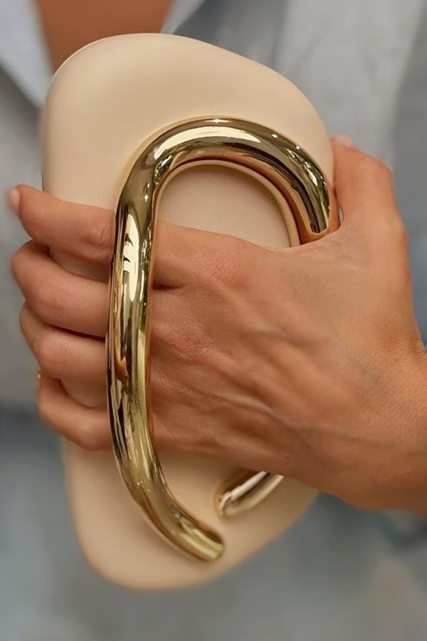 Gold Handle Clutch Bag