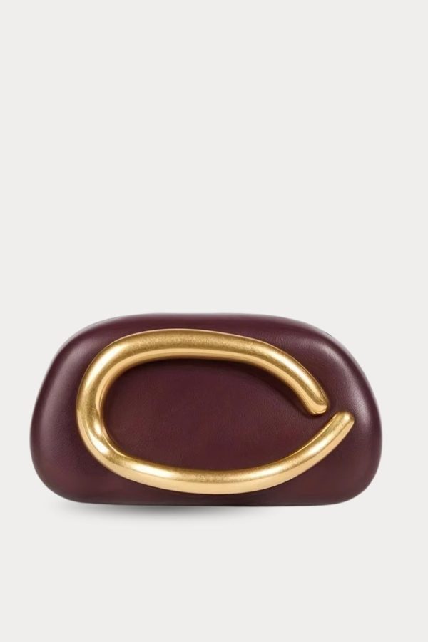 Gold Handle Clutch Bag