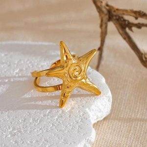 Gold Starfish Ring
