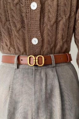 Golden Buckle Skinny Belt