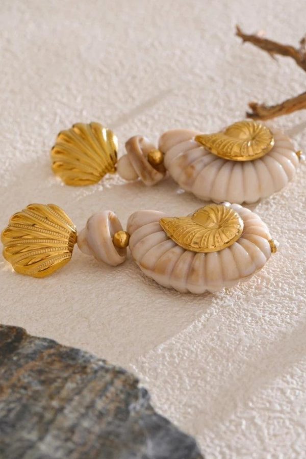 Golden Seashell Earrings