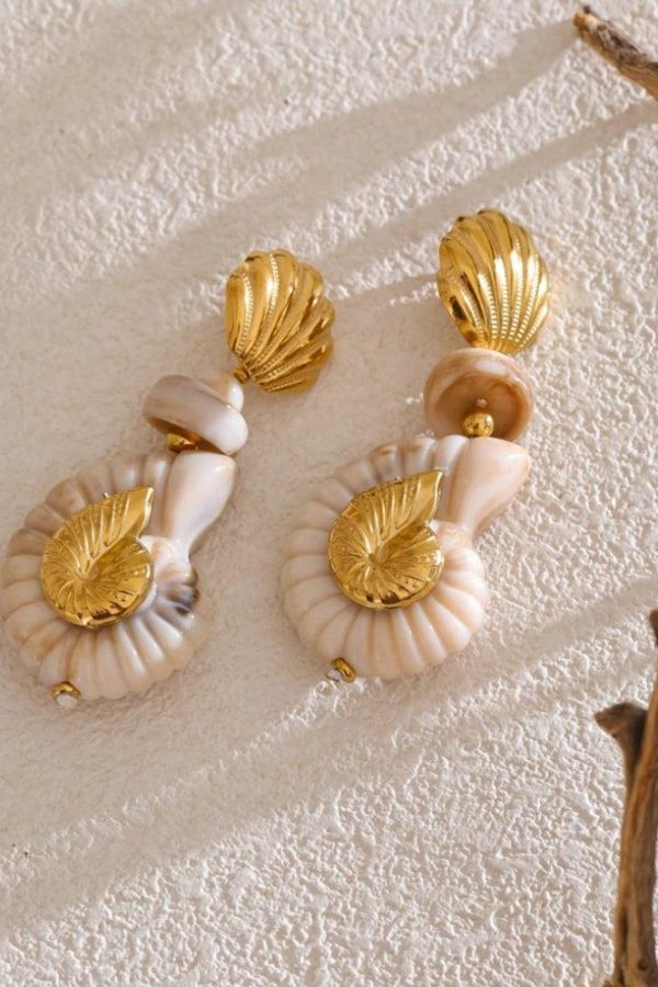 Golden Seashell Earrings
