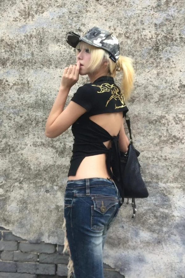 Golden Sigilism Backless Top