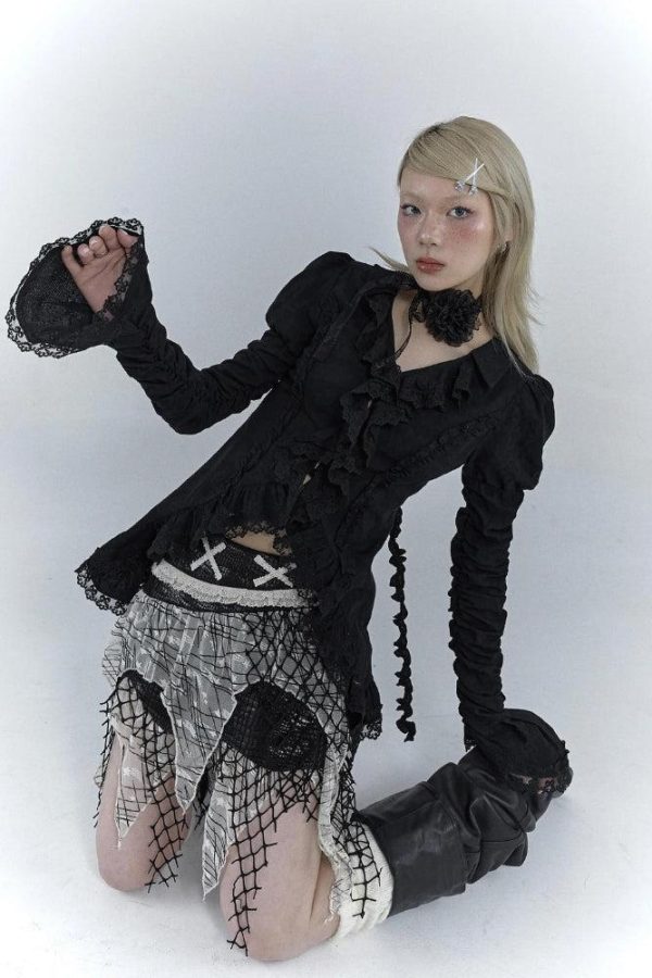 Goth Asymmetric Blouse