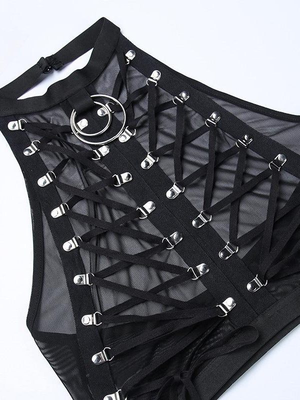 Goth Backless Halter Top