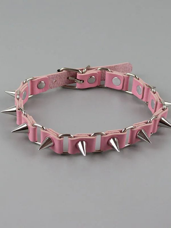 Goth Barbed Choker Collar Necklace