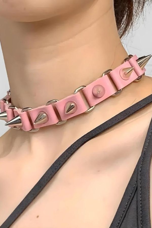 Goth Barbed Choker Collar Necklace