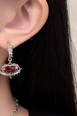 Goth Barbed Heart Earrings