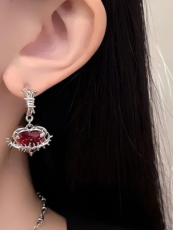 Goth Barbed Heart Earrings