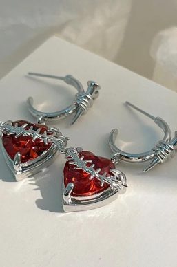 Goth Barbed Heart Earrings