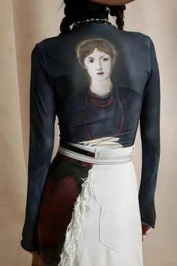 Goth Dark Female Figure Mesh Top