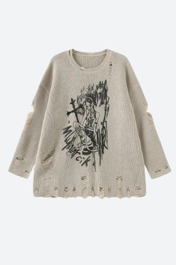 Goth Distressed Sweater