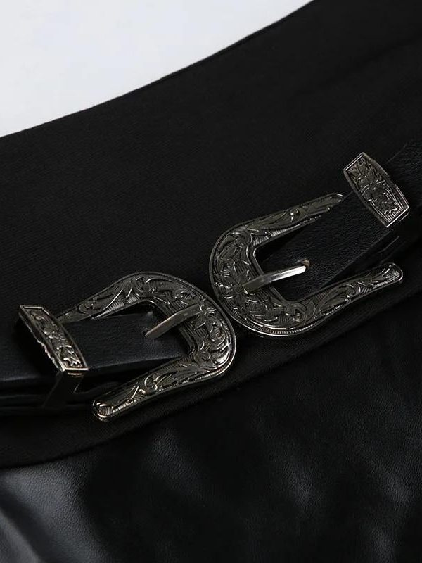 Goth Double Slit Maxi Skirt