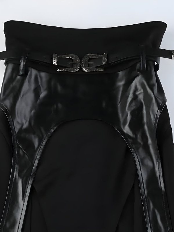 Goth Double Slit Maxi Skirt