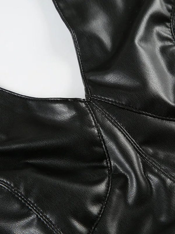 Goth Faux Leather Crop Top