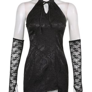 Goth Halter Mini Dress