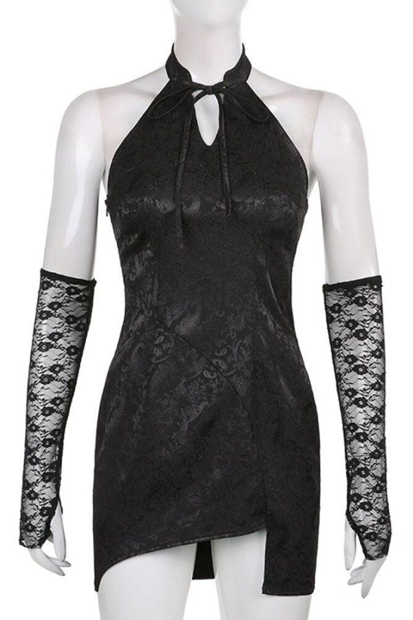 Goth Halter Mini Dress
