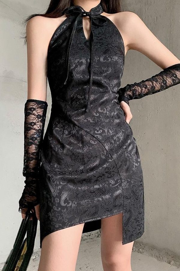 Goth Halter Mini Dress