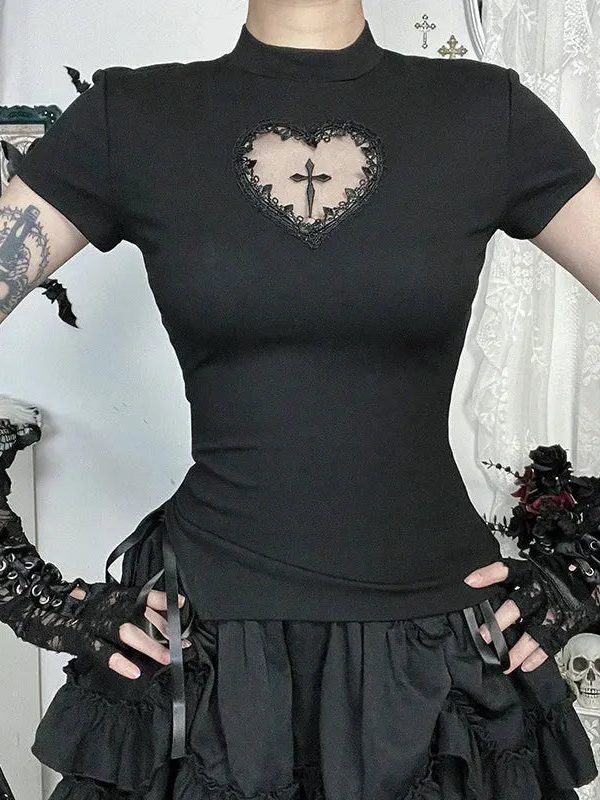 Goth Heart & Cross Top