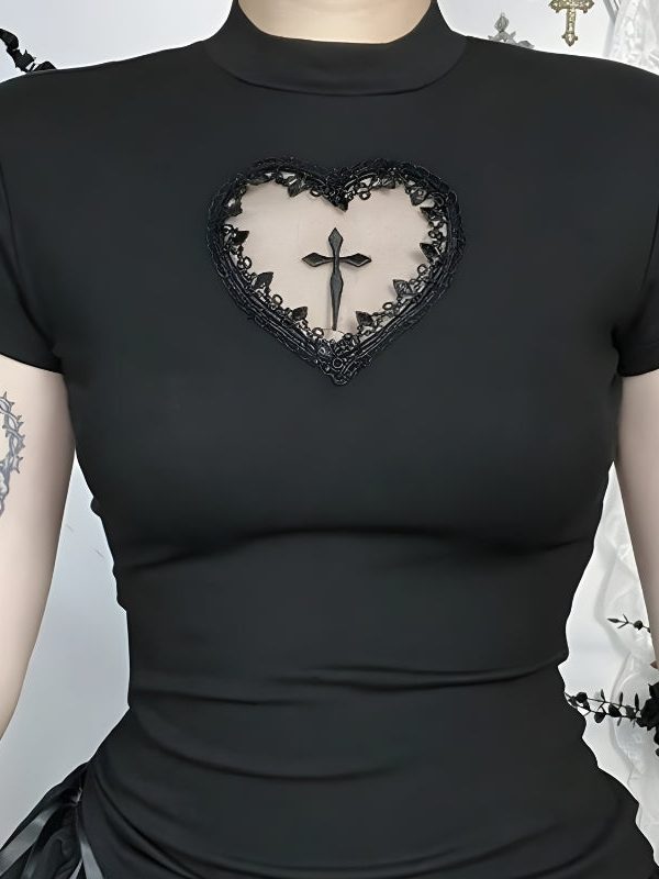 Goth Heart & Cross Top