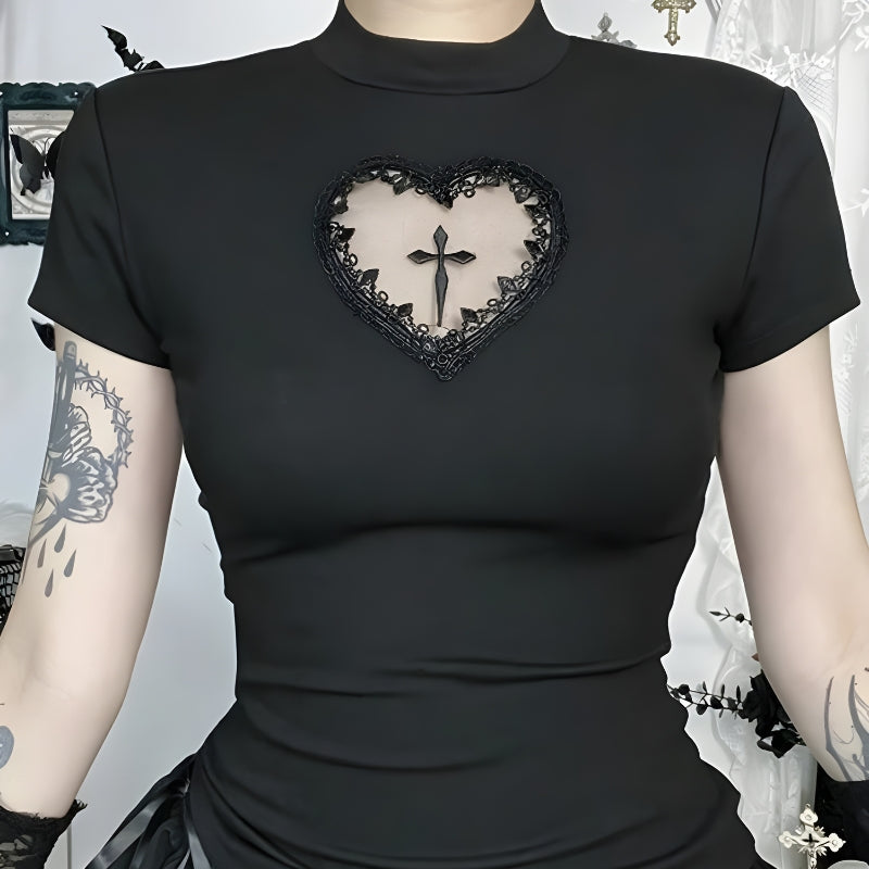 Goth Heart & Cross Top Goth Heart & Cross Top