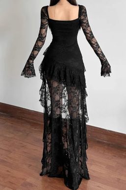 Goth Lace Mullet Mini Dress