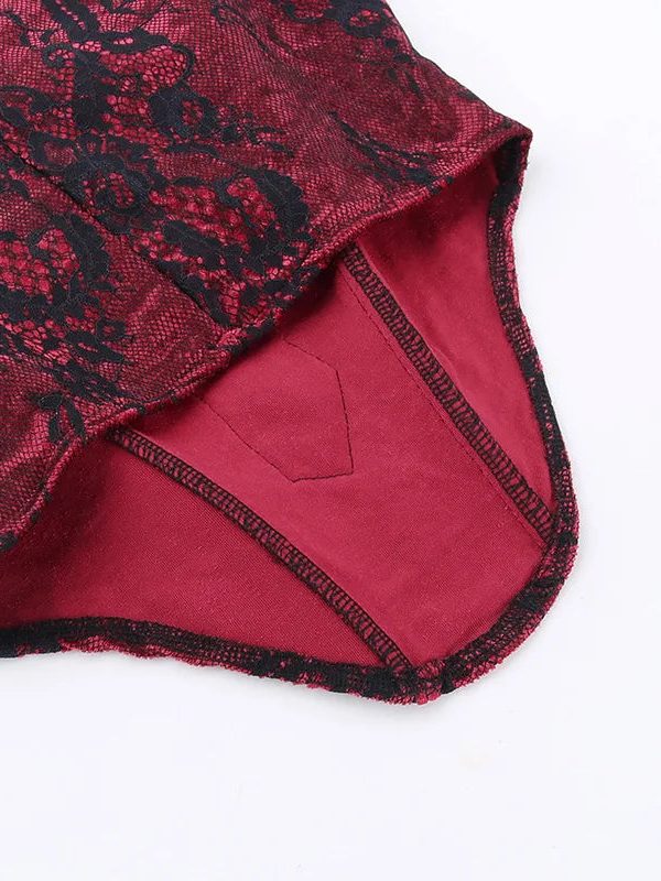 Goth Lace Trim Corset Top