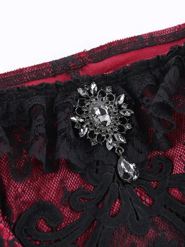 Goth Lace Trim Corset Top