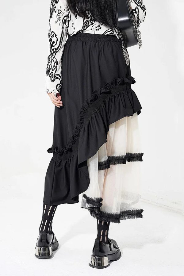 Goth Layered Midi Skirt