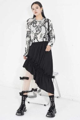 Goth Layered Midi Skirt