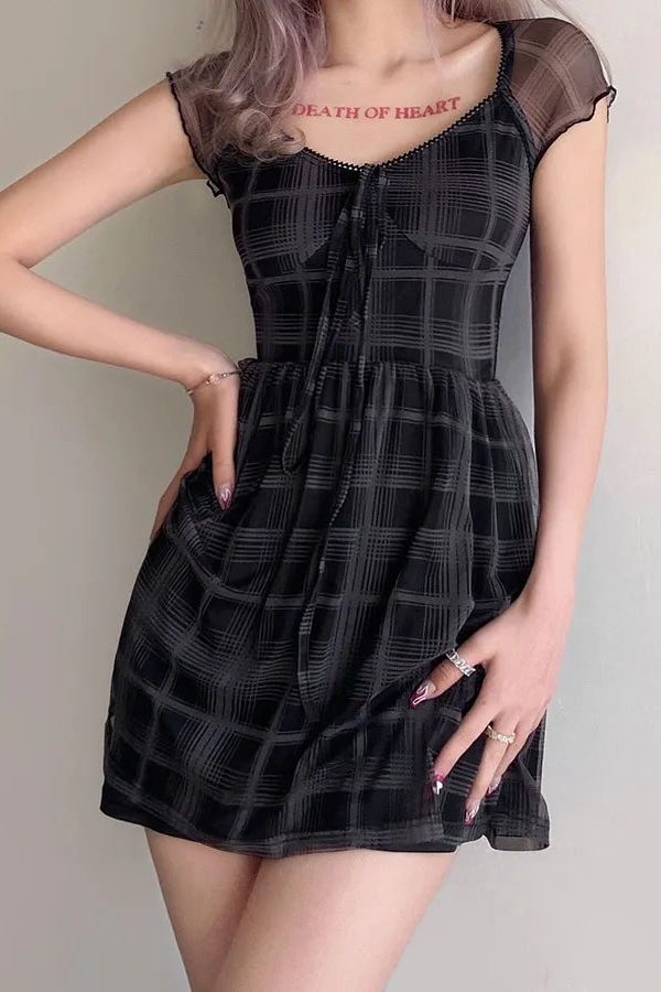 Goth Plaid Mini Dress