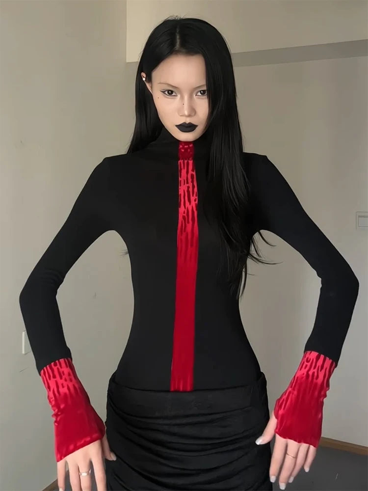 Goth Red Detail Top Goth Red Detail Top