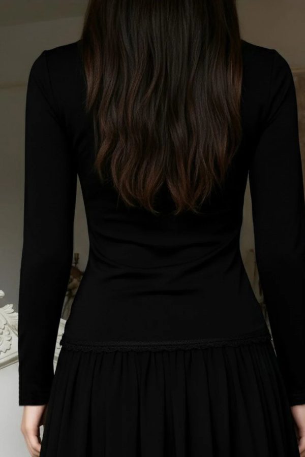 Goth Red Lace Panel Top