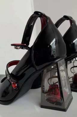 Goth Rose Mary Jane High Heels
