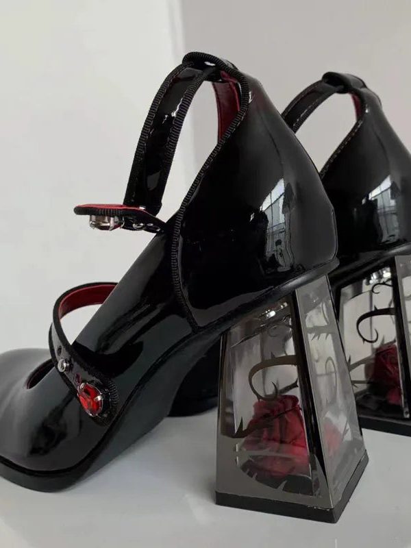 Goth Rose Mary Jane High Heels