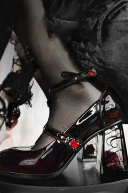 Goth Rose Mary Jane High Heels