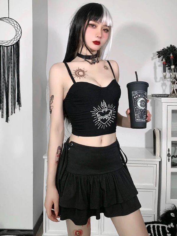 Goth Ruffled Mini Skirt