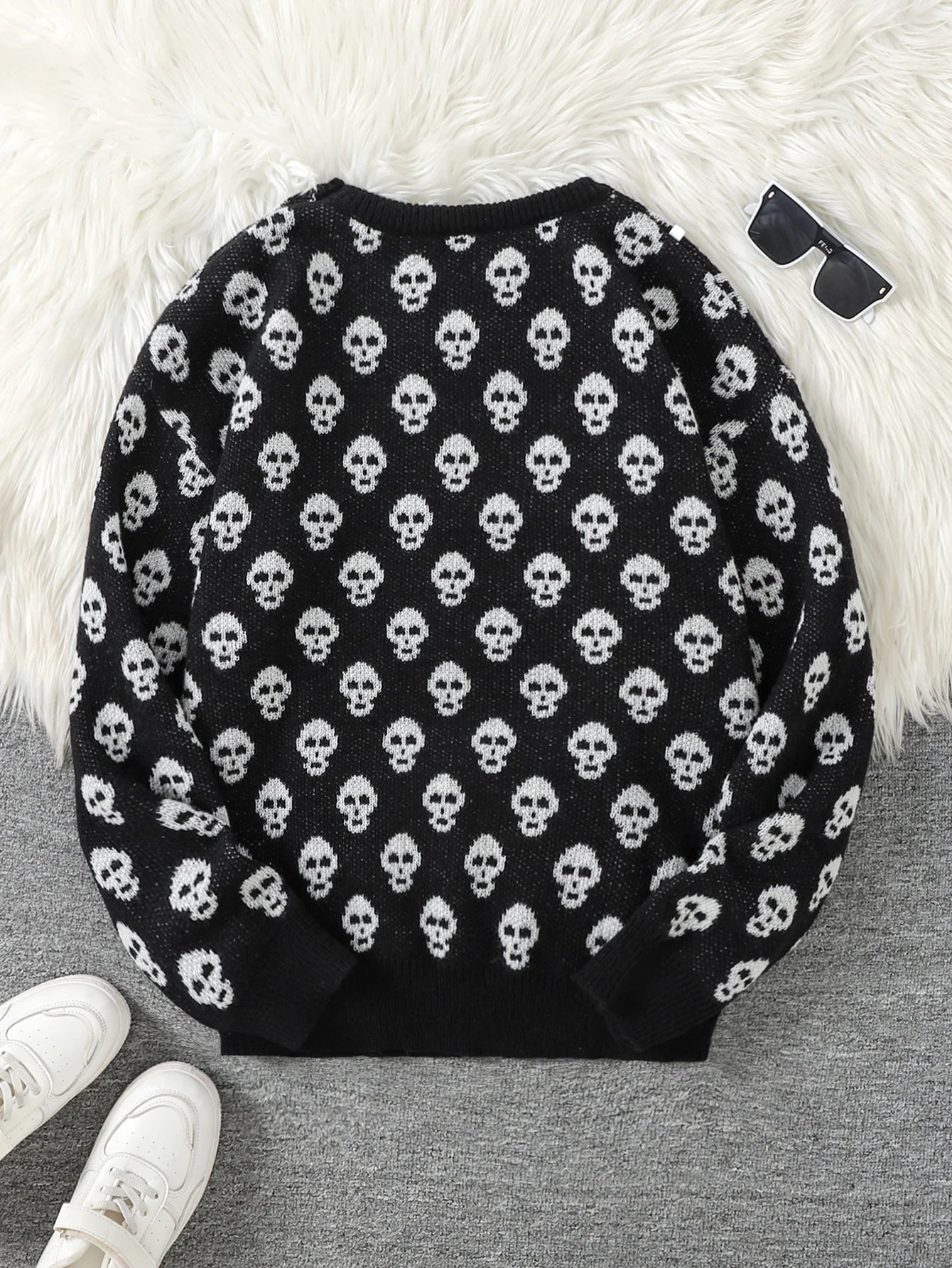 Goth Skull Pullover Sweater