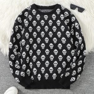 Goth Skull Pullover Sweater