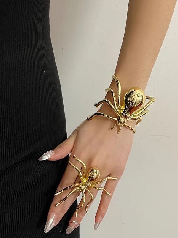 Goth Spider Bracelet & Ring