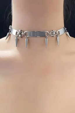 Goth Spiked Metal Choker