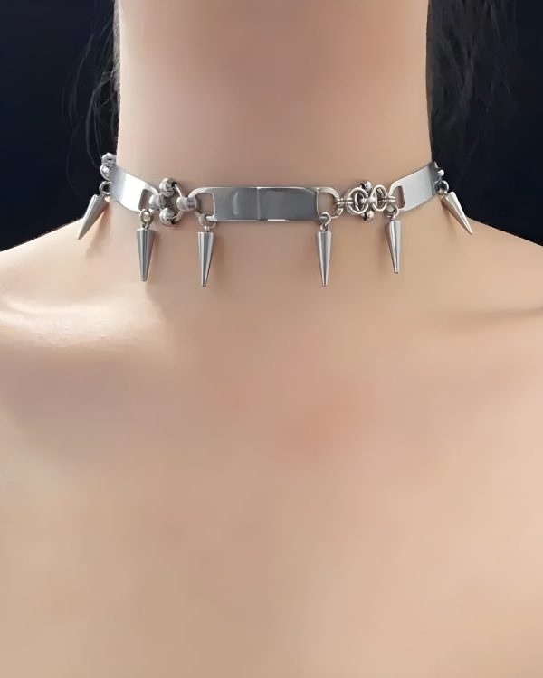 Goth Spiked Metal Choker