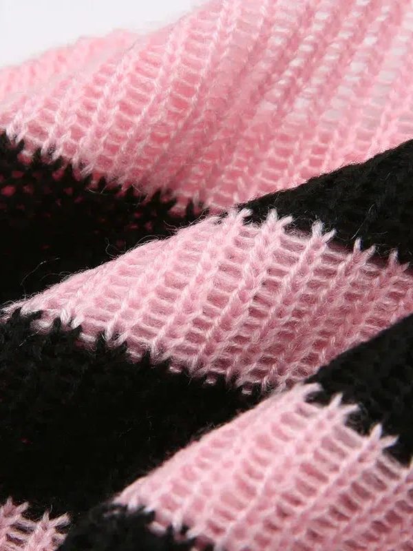 Goth Striped Knitted Shrug Sweater