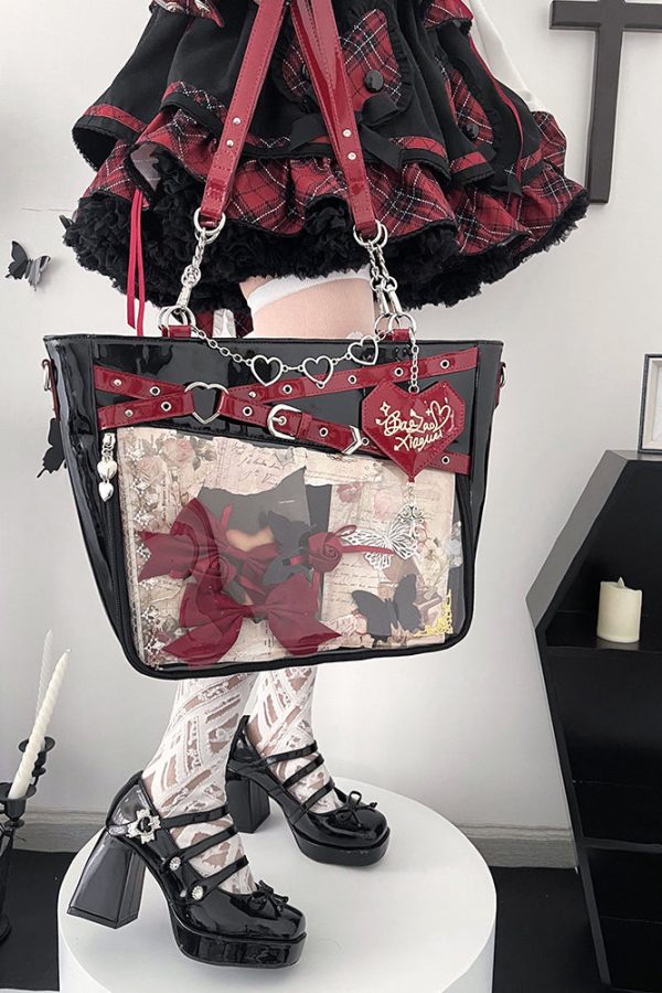 Gothic Black Large Capacity Tote Ita Bag