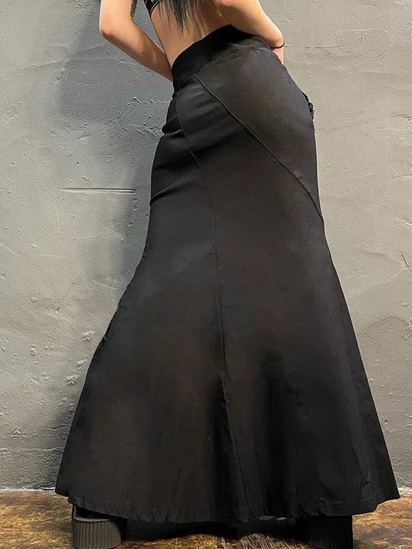 Gothic Dragon Printed Maxi Skirt