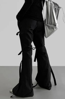 Gothic Lace Up Flare Pants